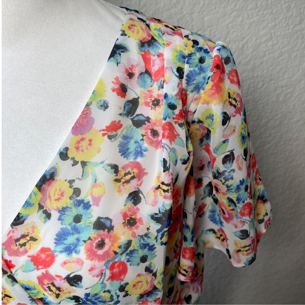 🆕 Tahari by Arthur S. Levine Women's Floral Chiffon Dress - Picture 6 of 12